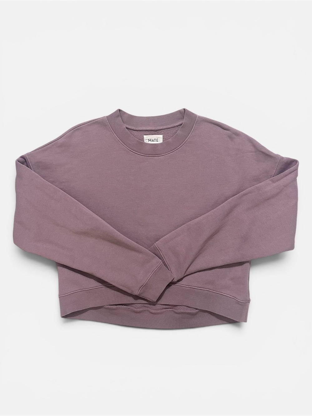 MATE the Label Organic Fleece Crop Sweatshirt - Purple Small